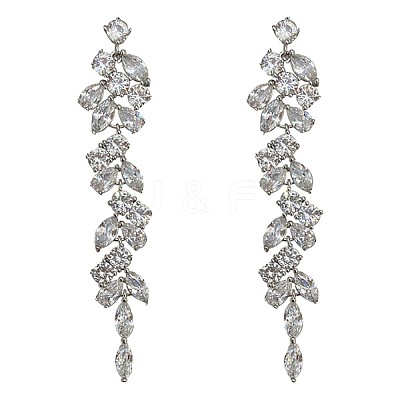 Alloy Rhinestone Tassel Dangle Earrings FS-WG3A30F-01-1