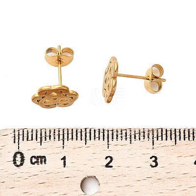 304 Stainless Steel Stud Earrings EJEW-M098-01C-G-1