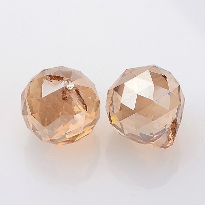 Faceted Round Glass Pendants GLAA-O008-G02-1
