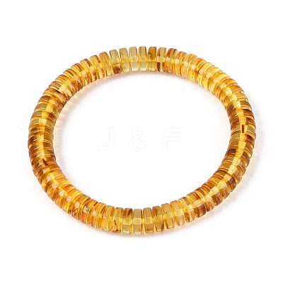 Natural Amber Beaded Stretch Bracelets for Men Women BJEW-T018-19-1