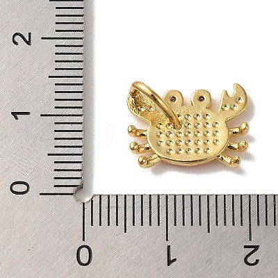 Rack Plating Brass Micro Pave Cubic Zirconia Pendants X-KK-U027-12-04G-1