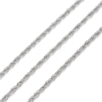 Tarnish Resistant 304 Stainless Steel Rope Chains CHS-G027-08A-P-1