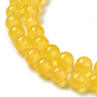 Baking Paint Imitation Jade Glass Round Bead Strands DGLA-Q021-8mm-30-1