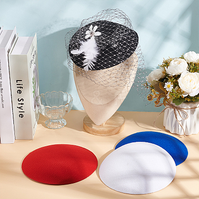 4Pcs 4 Colors EVA Cloth Round Fascinator Hat Base for Millinery AJEW-BC0007-39-1