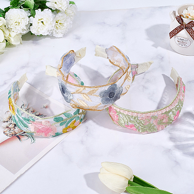 3Pcs 3 Colors Polyester Hair Bands MRMJ-CY0001-02-1