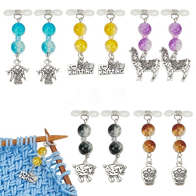 Glass Bead & Alloy Pendants PALLOY-GO00010-1