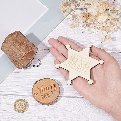 Star Ring Security Word Badge AJEW-FG0001-95-1