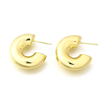 Rack Plating Brass C-shape Stud Earrings EJEW-G288-32D-G-1