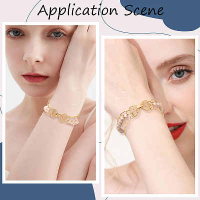 6Pcs Brass Micro Pave Cubic Zirconia Fold Over Clasps KK-BBC0021-30-1