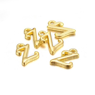Golden Plated Alloy Letter Pendants X-PALLOY-J718-01G-Z-1