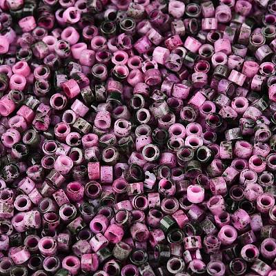 Opaque Picasso Cylinder Glass Beads SEED-Q039-06A-09-1