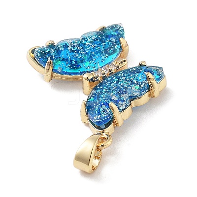 Brass Micro Pave Cubic Zirconia Pendants KK-F877-08G-1