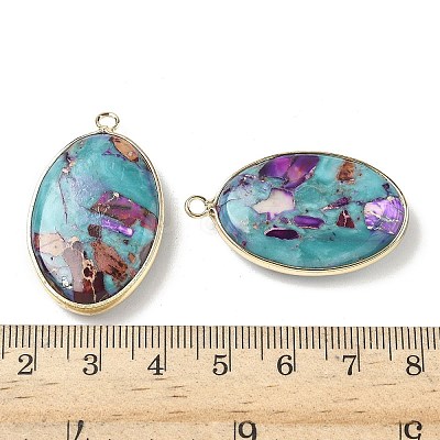 Dyed Synthetic Imperial Jasper Pendants G-D337-03B-G-1