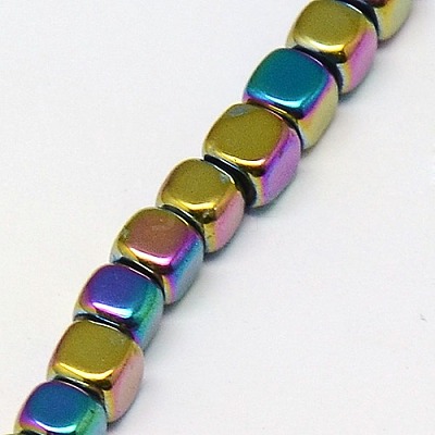 Electroplate Non-magnetic Synthetic Hematite Beads Strands X-G-J172-3x3mm-03-1