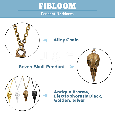 4Pcs 4 Colors Alloy Pendant Necklaces Set NJEW-FI0001-53-1
