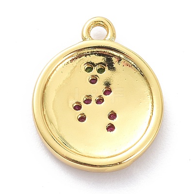 Brass Micro Pave Cubic Zirconia Pendants ZIRC-P085-33G-1