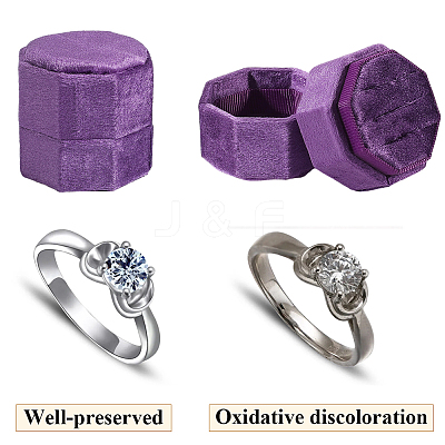 Velvet Cover Plastic Couple Ring Box VBOX-WH20003-001K-1