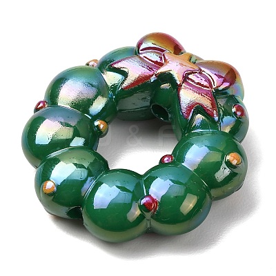 Christmas UV Plating Opaque Acrylic Beads AC-CBAC5B6-01C-1