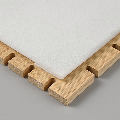 Rectangle Wood Necklace Organizer Display Stands with Velvet Mat AJEW-WH0166-37-1