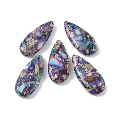 Dyed Synthetic Imperial Jasper Pendants G-P529-07C-1