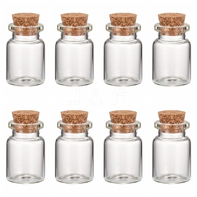 Glass Wishing Bottle Bead Containers X-CON-Q012-1