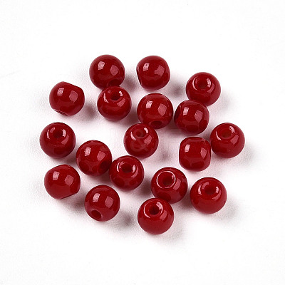 Opaque Solid Color Glass Beads X1-GLAA-N007-4mm-A07-1