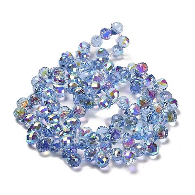 Electroplate Glass Beads Strands EGLA-D030-17B-1