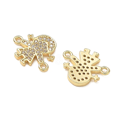 Brass Micro Pave Colorful Cubic Zirconia Connector Charms for Jewelry Making CU-CBAAA59-01G-03-1
