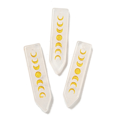 Natural Quartz Crystal Moon Phase Pendants G-C145-01D-1