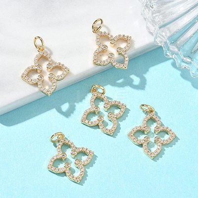 SHEGRACE Brass Micro Pave Clear Cubic Zirconia Pendants XGRQ3P903-637G-1