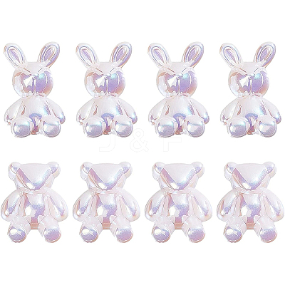 8Pcs 2 Style ABS Plastic Beads FIND-BC0003-05-1