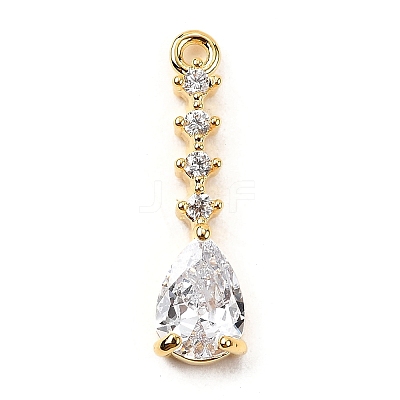 Brass Micro Pave Cubic Zirconia Pendants KK-F901-04A-G-1