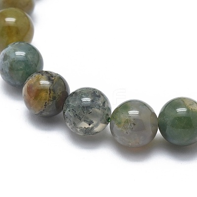 Natural Indian Agate Bead Stretch Bracelets X-BJEW-K212-B-010-1