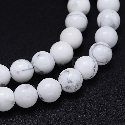 Round Natural Howlite Bead Strands LS-G-F222-14-6mm-1