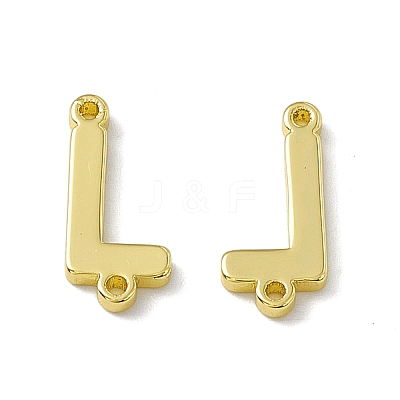 Rack Plating Brass Letter Connector Charms KK-C007-38G-L-1