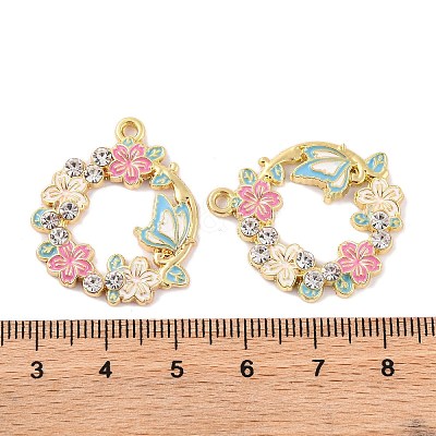 Rack Plating Alloy Enamel Pendants FIND-M020-03E-G-1