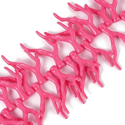 Opaque Acrylic Imitation Coral Beads Strands SACR-P033-02A-07-1
