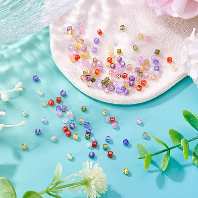 150Pcs 10 Colors Cubic Zirconia Bead ZIRC-TA0001-25-1