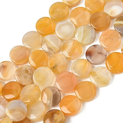 Natural Yellow Botswana Agate Beads Strands G-F790-H04-02-1