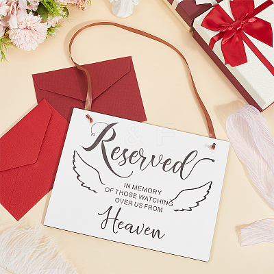 Rectangle Wood Reserved Hanging Sign Decorations DJEW-WH20005-02C-1