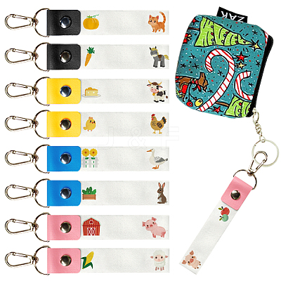PU Leather & Cotton Name Marker Keychain AJEW-WH0514-022-1
