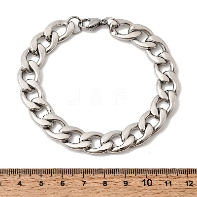 201 Stainless Steel Curb Chain Bracelets for Men STAS-T077-22B-03P-1