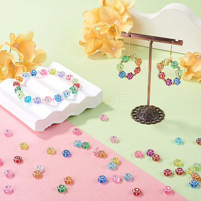 500Pcs Plastic Flower Beads KY-TADJ0001-07B-1