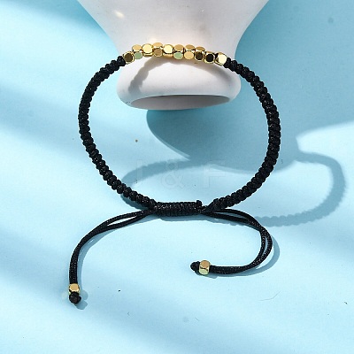 Polyester Cord Braided Bead Bracelets for Women Men BJEW-L698-02G-01-1