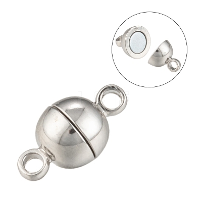 Rack Plating Brass Magnetic Clasps with Loops X-KK-F801-02A-P-1