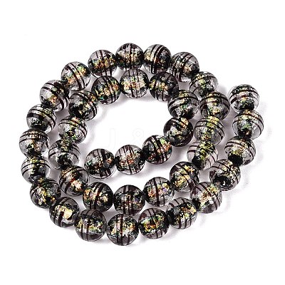 Handmade Foil Glass Lampwork Beads Strands FOIL-Q002-09D-1