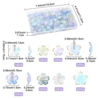 Mixed Styles Acrylic Bead Caps OACR-FS0002-51A-1