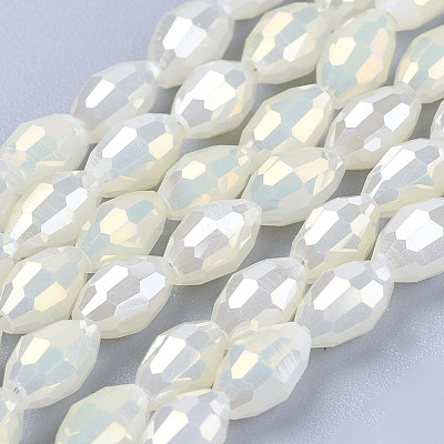 1 Strand Electroplate Glass Beads Strands X-EGLA-J013-4X6mm-F03-1