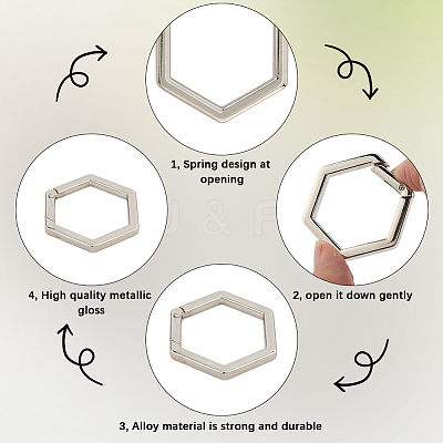 10Pcs 2 Colors Zinc Alloy Spring Gate Rings FIND-SP0004-34A-1
