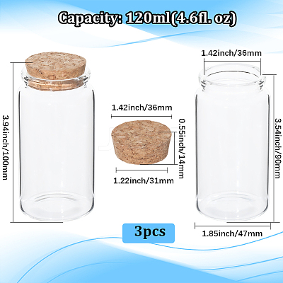 Glass Jar Glass Bottles Bead Containers AJEW-SP0003-91D-1